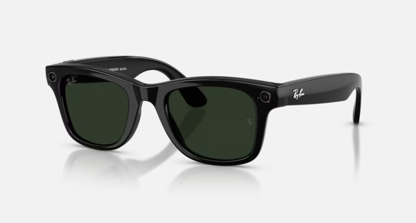 Ray-Ban Meta Wayfarer (Gen 2) lesklé černé AI brýle se zelenými čočkami Transitions®